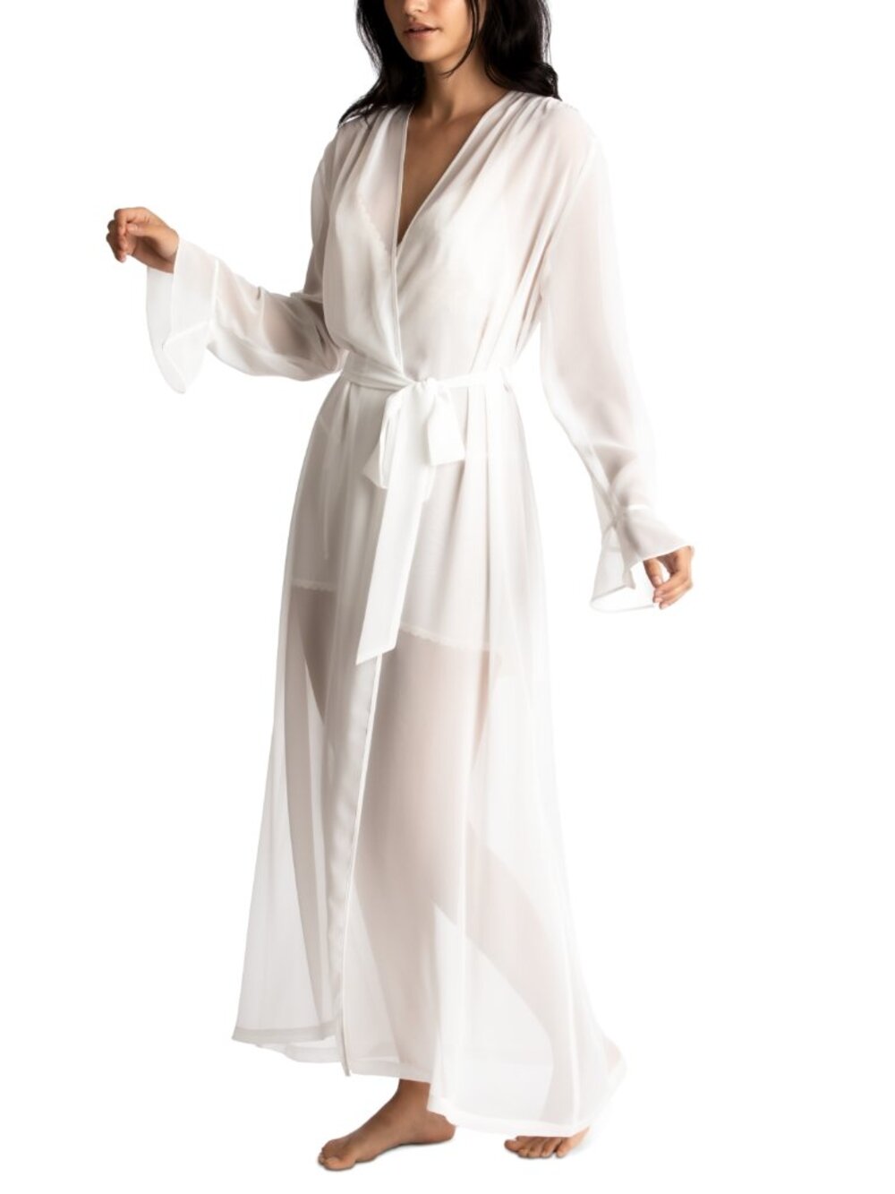 #2466 Linea Donatella Chiffon Keepsake Wrap Robe - Ivy